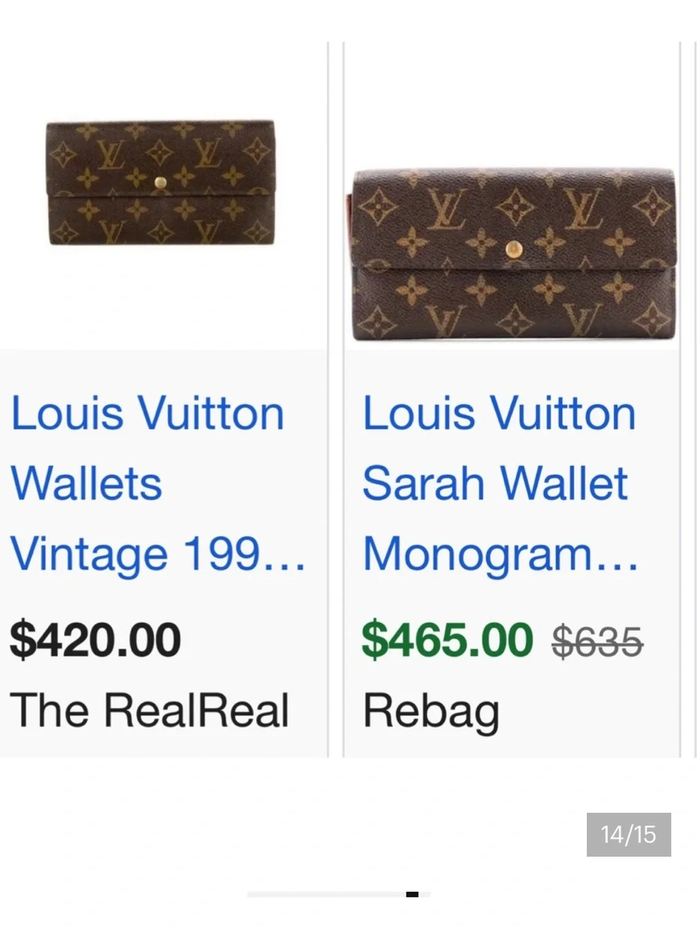 Louis Vuitton Sarah monogram long wallet